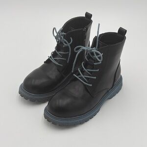 Amazon Kids Black and Blue Lace Up Ankle Boots